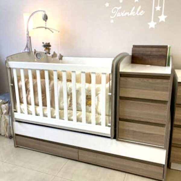 LUNA Baby Cot With Hidden Handles,Swinging Basket,Removable Grid - Image 3