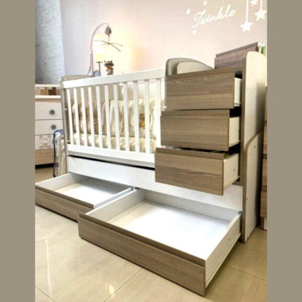 LUNA Baby Cot With Hidden Handles,Swinging Basket,Removable Grid - Image 4