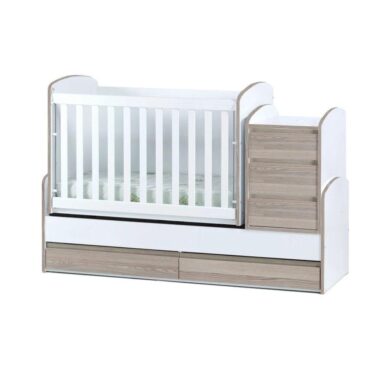 LUNA Baby Cot With Hidden Handles,Swinging Basket,Removable Grid
