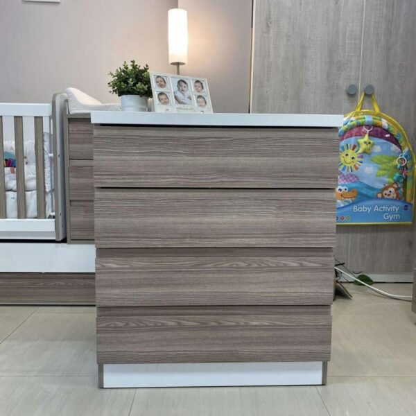 Baby Nursery Furniture Set 3pc Convertable Cot Bed Wardrobe Chest Of Drawers - Image 4