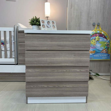 ORSO Chest Of Drawers Hidden Handles White  And North Oak Bedroom Furniture