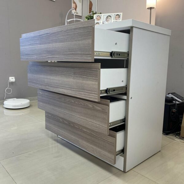 ORSO Chest Of Drawers Hidden Handles White  And North Oak Bedroom Furniture - Image 3