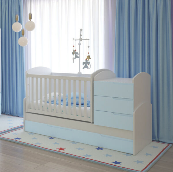 PRE-ORDER! Baby Cot Convertible Bed + Mattress Swinging Basket Toddler Bed - Image 5
