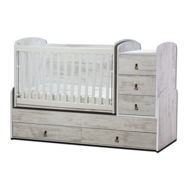 Nia PRE-ORDER! Baby Cot Convertible Bed + Mattress Swinging Basket Toddler Bed - Image 2