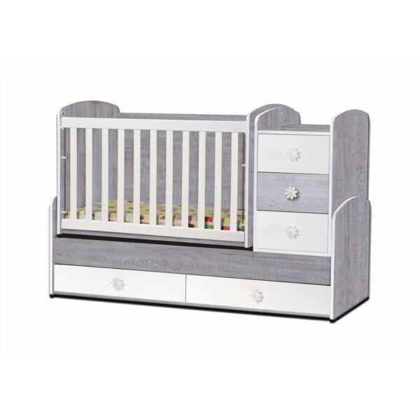 Nia PRE-ORDER! Baby Cot Convertible Bed + Mattress Swinging Basket Toddler Bed - Image 4