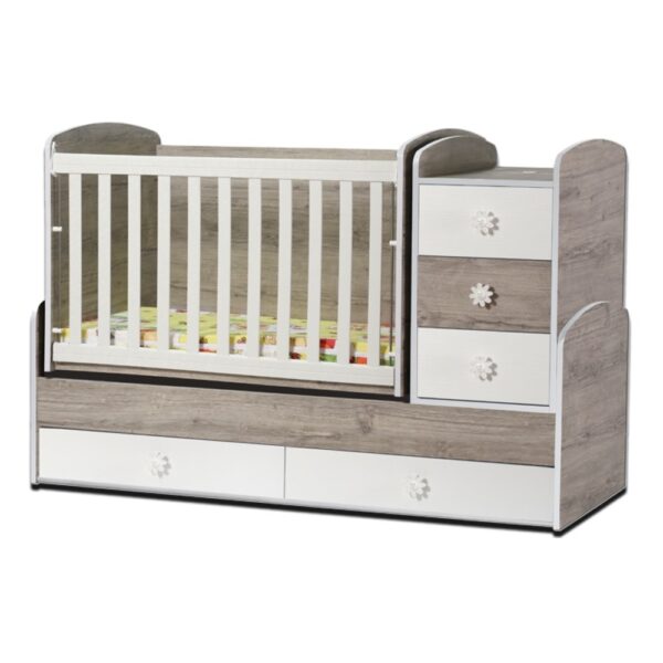 Nia PRE-ORDER! Baby Cot Convertible Bed + Mattress Swinging Basket Toddler Bed - Image 3