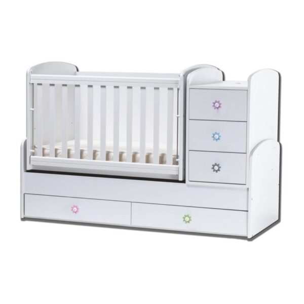 Nia PRE-ORDER! Baby Cot Convertible Bed + Mattress Swinging Basket Toddler Bed - Image 8