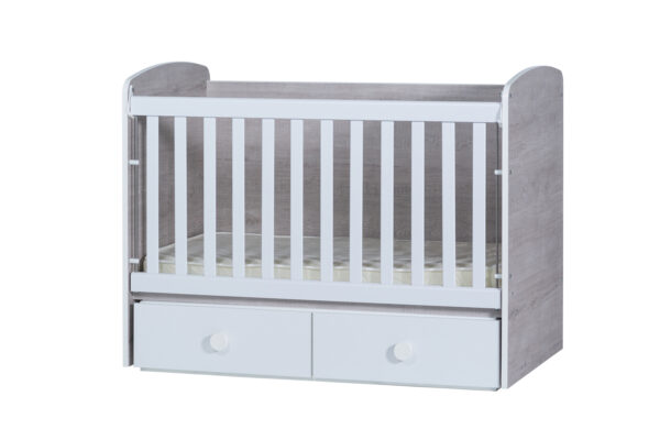 TONI Baby Cot Rocking Mechanism Bed Drawer + Mattress