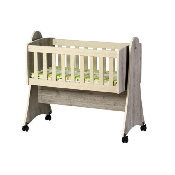 Zori Baby Swing Cot bed North Oak + White Mattress Swing Basket Function - Image 3