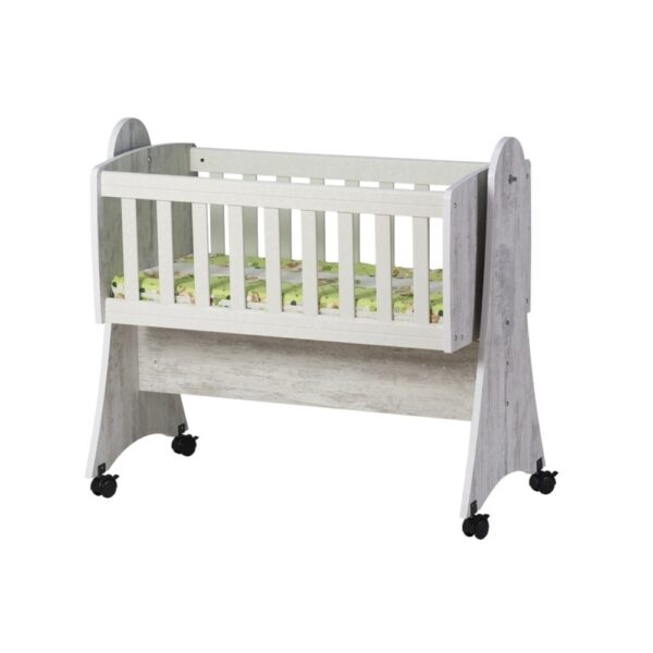 Zori Baby Swing Cot bed North Oak + White Mattress Swing Basket Function - Image 2