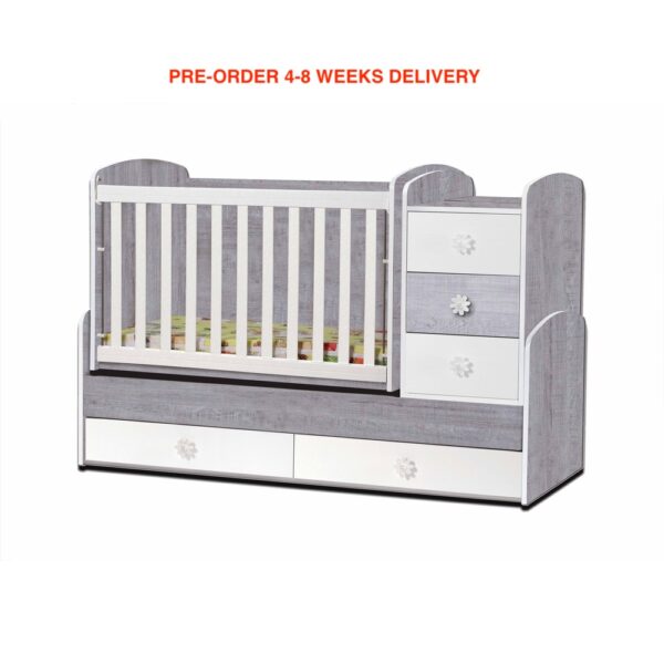 Nia PRE-ORDER! Baby Cot Convertible Bed + Mattress Swinging Basket Toddler Bed