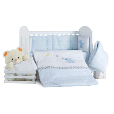 Elephant Blue Baby Bedding Set 60/120 - 4 parts